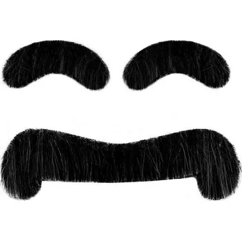 Karnevalový doplněk Černý knírek a obočí gentleman