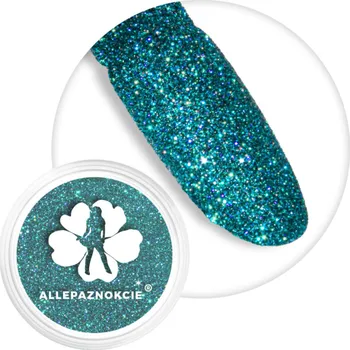 Umělé nehty Jemný glitrový prach na nehty - BROKÁT SMARAGDOVÝ (Modrozelený brokát na nehty, 3g)
