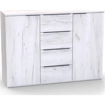 Komoda Komoda VARIO 3 Dekor: Dub bělený, Úchytky: černé úchytky