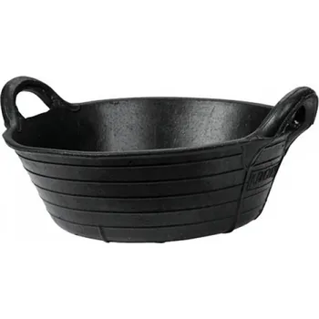 Krmné koryto, gumové, flexibilní, černé Objem: 11 l