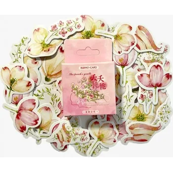 samolepka Sada samolepek Růžové květiny (46ks)