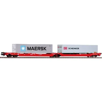 Modelová železnice PIKO 24619 H0 Kontejnerový vůz T3000e "MAERSK" + "DB Schenker", DBAG, Ep.VI PI24619