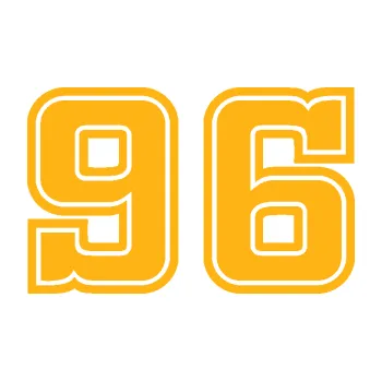 Polep vozidla Startovní číslo 96 typ 5 (21 - světle oranžová) SAMOLEPKA NA AUTO, NÁLEPKA, FÓLIE, POLEP, TUNING, VLASTNÍ TEXT, TISK, AUTOSAMOLEPKY.cz, POLEPY, OBRÁZEK, LOGO, 3D STICKERS