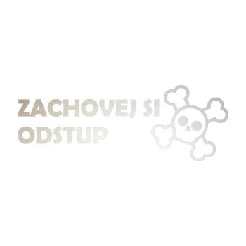 Polep vozidla SAMOLEPKA Zachovej si odstup nápis (82 - odrazková reflexní bílá) NA AUTO, NÁLEPKA, FÓLIE, POLEP, TUNING, VLASTNÍ TEXT, TISK, AUTOSAMOLEPKY.cz, POLEPY, OBRÁZEK, LOGO, SAMOLEPKY