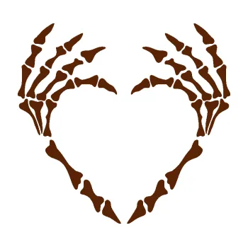 Samolepící dekorace Srdíčko z kostí (15 - hnědá) SAMOLEPKA NA AUTO, NÁLEPKA, FÓLIE, POLEP, TUNING, VLASTNÍ TEXT, TISK, AUTOSAMOLEPKY.cz, POLEPY, OBRÁZEK, LOGO, 3D STICKERS