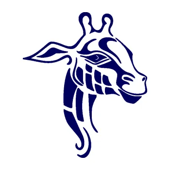 Samolepící dekorace SAMOLEPKA Žirafa 003 pravá (23 - tmavě modrá) NA AUTO, NÁLEPKA, FÓLIE, POLEP, TUNING, VLASTNÍ TEXT, TISK, AUTOSAMOLEPKY.cz, POLEPY, OBRÁZEK, LOGO, SAMOLEPKY