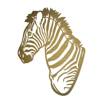 Samolepící dekorace SAMOLEPKA Zebra 001 levá hlava (64 - škrábaný kov zlatý) NA AUTO, NÁLEPKA, FÓLIE, POLEP, TUNING, VLASTNÍ TEXT, TISK, AUTOSAMOLEPKY.cz, POLEPY, OBRÁZEK, LOGO, SAMOLEPKY