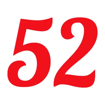 Polep vozidla SAMOLEPKA Startovní číslo 52 typ 3 (10 - červená) NA AUTO, NÁLEPKA, FÓLIE, POLEP, TUNING, VLASTNÍ TEXT, TISK, AUTOSAMOLEPKY.cz, POLEPY, OBRÁZEK, LOGO, SAMOLEPKY