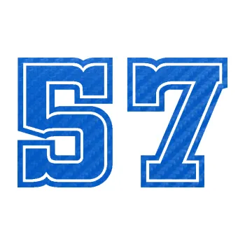 Polep vozidla Startovní číslo 57 typ 5 (57 - 3D karbon modrý) SAMOLEPKA NA AUTO, NÁLEPKA, FÓLIE, POLEP, TUNING, VLASTNÍ TEXT, TISK, AUTOSAMOLEPKY.cz, POLEPY, OBRÁZEK, LOGO, 3D STICKERS