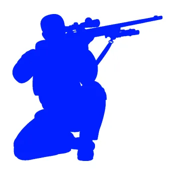 Samolepící dekorace Voják 010 pravá sniper (19 - modrá dynamic) SAMOLEPKA NA AUTO, NÁLEPKA, FÓLIE, POLEP, TUNING, VLASTNÍ TEXT, TISK, AUTOSAMOLEPKY.cz, POLEPY, OBRÁZEK, LOGO, 3D STICKERS