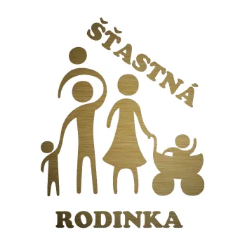 samolepka Šťastná rodinka (64 - škrábaný kov zlatý) SAMOLEPKA NA AUTO, NÁLEPKA, FÓLIE, POLEP, TUNING, VLASTNÍ TEXT, TISK, AUTOSAMOLEPKY.cz, POLEPY, OBRÁZEK, LOGO, 3D STICKERS