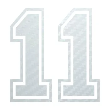 Polep vozidla SAMOLEPKA Startovní číslo 11 typ 4 (51 - 3D karbon bílý) NA AUTO, NÁLEPKA, FÓLIE, POLEP, TUNING, VLASTNÍ TEXT, TISK, AUTOSAMOLEPKY.cz, POLEPY, OBRÁZEK, LOGO, SAMOLEPKY