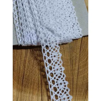 Krajka Bavlněná krajka šíře 19 mm jemná bílá
