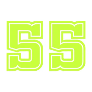 Polep vozidla Startovní číslo 55 typ 5 (27 - limetová) SAMOLEPKA NA AUTO, NÁLEPKA, FÓLIE, POLEP, TUNING, VLASTNÍ TEXT, TISK, AUTOSAMOLEPKY.cz, POLEPY, OBRÁZEK, LOGO, 3D STICKERS