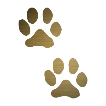 samolepka Tlapky 001 (64 - škrábaný kov zlatý) SAMOLEPKA NA AUTO, NÁLEPKA, FÓLIE, POLEP, TUNING, VLASTNÍ TEXT, TISK, AUTOSAMOLEPKY.cz, POLEPY, OBRÁZEK, LOGO, 3D STICKERS