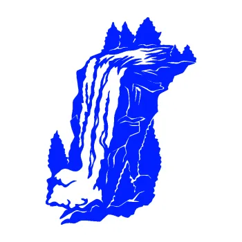 Samolepící dekorace SAMOLEPKA Vodopád levá krajina (19 - modrá dynamic) NA AUTO, NÁLEPKA, FÓLIE, POLEP, TUNING, VLASTNÍ TEXT, TISK, AUTOSAMOLEPKY.cz, POLEPY, OBRÁZEK, LOGO, SAMOLEPKY