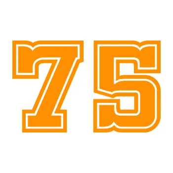 Polep vozidla Startovní číslo 75 typ 5 (06 - oranžová) SAMOLEPKA NA AUTO, NÁLEPKA, FÓLIE, POLEP, TUNING, VLASTNÍ TEXT, TISK, AUTOSAMOLEPKY.cz, POLEPY, OBRÁZEK, LOGO, 3D STICKERS