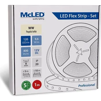 Žárovka McLED Set LED pásek 1m, WW, 9,6W/m