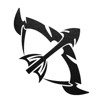 Samolepící dekorace SAMOLEPKA Střelec 003 pravá (63 - škrábaný kov černý) NA AUTO, NÁLEPKA, FÓLIE, POLEP, TUNING, VLASTNÍ TEXT, TISK, AUTOSAMOLEPKY.cz, POLEPY, OBRÁZEK, LOGO, SAMOLEPKY