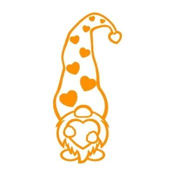 Samolepící dekorace SAMOLEPKA Trpaslík 002 levá čepice se srdíčky (06 - oranžová) NA AUTO, NÁLEPKA, FÓLIE, POLEP, TUNING, VLASTNÍ TEXT, TISK, AUTOSAMOLEPKY.cz, POLEPY, OBRÁZEK, LOGO, SAMOLEPKY