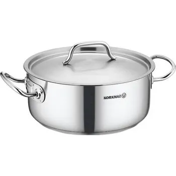 Hrnec Nerezový kastrol nízký Proline 24x10cm 4,5l - Korkmaz