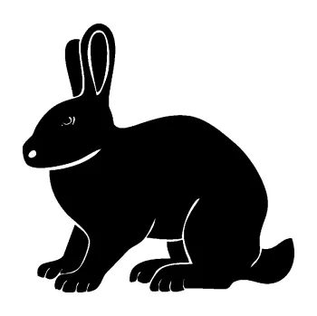 Samolepící dekorace SAMOLEPKA Zajíc 001 levá (01 - černá) NA AUTO, NÁLEPKA, FÓLIE, POLEP, TUNING, VLASTNÍ TEXT, TISK, AUTOSAMOLEPKY.cz, POLEPY, OBRÁZEK, LOGO, SAMOLEPKY