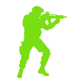 Samolepící dekorace Voják 011 pravá (04 - zelená kawasaki) SAMOLEPKA NA AUTO, NÁLEPKA, FÓLIE, POLEP, TUNING, VLASTNÍ TEXT, TISK, AUTOSAMOLEPKY.cz, POLEPY, OBRÁZEK, LOGO, 3D STICKERS