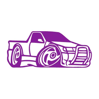 Polep vozidla SAMOLEPKA Škoda Felicia korba karikatura pravá (14 - fialová) NA AUTO, NÁLEPKA, FÓLIE, POLEP, TUNING, VLASTNÍ TEXT, TISK, AUTOSAMOLEPKY.cz, POLEPY, OBRÁZEK, LOGO, SAMOLEPKY