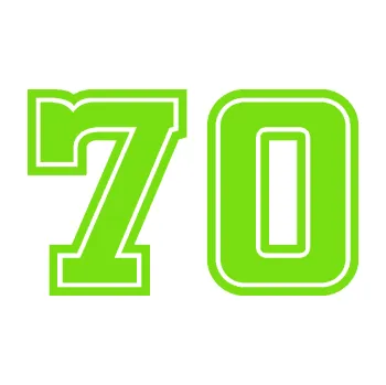 Polep vozidla Startovní číslo 70 typ 5 (04 - zelená kawasaki) SAMOLEPKA NA AUTO, NÁLEPKA, FÓLIE, POLEP, TUNING, VLASTNÍ TEXT, TISK, AUTOSAMOLEPKY.cz, POLEPY, OBRÁZEK, LOGO, 3D STICKERS
