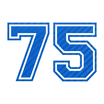 Polep vozidla Startovní číslo 75 typ 4 (57 - 3D karbon modrý) SAMOLEPKA NA AUTO, NÁLEPKA, FÓLIE, POLEP, TUNING, VLASTNÍ TEXT, TISK, AUTOSAMOLEPKY.cz, POLEPY, OBRÁZEK, LOGO, 3D STICKERS