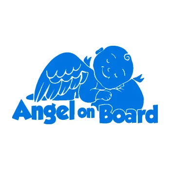 Samolepicí dekorace na vozidlo Dítě v autě 109 levá anděl (11 - modrá oceán) SAMOLEPKA NA AUTO, NÁLEPKA, FÓLIE, POLEP, TUNING, VLASTNÍ TEXT, TISK, AUTOSAMOLEPKY.cz, POLEPY, OBRÁZEK, LOGO, 3D STICKERS