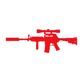 Polep vozidla SAMOLEPKA Samopal 006 levá (10 - červená) NA AUTO, NÁLEPKA, FÓLIE, POLEP, TUNING, VLASTNÍ TEXT, TISK, AUTOSAMOLEPKY.cz, POLEPY, OBRÁZEK, LOGO, SAMOLEPKY