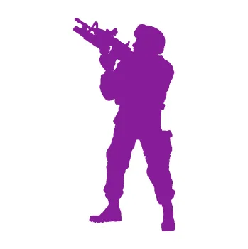 Samolepící dekorace Voják 004 levá (14 - fialová) SAMOLEPKA NA AUTO, NÁLEPKA, FÓLIE, POLEP, TUNING, VLASTNÍ TEXT, TISK, AUTOSAMOLEPKY.cz, POLEPY, OBRÁZEK, LOGO, 3D STICKERS