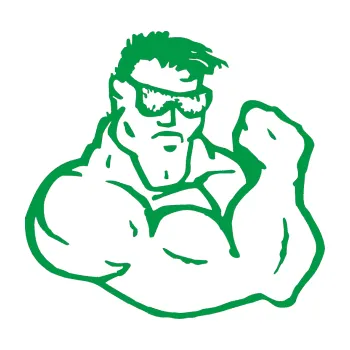 Samolepicí dekorace na vozidlo Svalovec pravá (12 - zelená) SAMOLEPKA NA AUTO, NÁLEPKA, FÓLIE, POLEP, TUNING, VLASTNÍ TEXT, TISK, AUTOSAMOLEPKY.cz, POLEPY, OBRÁZEK, LOGO, 3D STICKERS