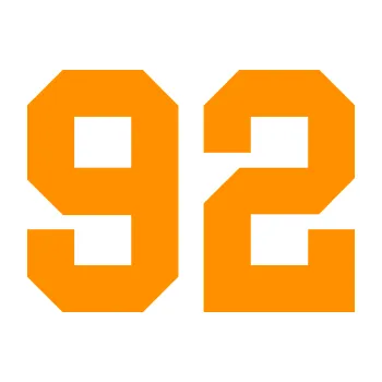 Polep vozidla Startovní číslo 92 (06 - oranžová) SAMOLEPKA NA AUTO, NÁLEPKA, FÓLIE, POLEP, TUNING, VLASTNÍ TEXT, TISK, AUTOSAMOLEPKY.cz, POLEPY, OBRÁZEK, LOGO, 3D STICKERS