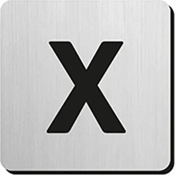 Informační tabulka JNF - Piktogram písmeno "X" IN.34.300 - 75 mm - nalepovací 75 mm BN - Broušená nerez
