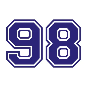 Polep vozidla Startovní číslo 98 typ 4 (22 - střední modrá) SAMOLEPKA NA AUTO, NÁLEPKA, FÓLIE, POLEP, TUNING, VLASTNÍ TEXT, TISK, AUTOSAMOLEPKY.cz, POLEPY, OBRÁZEK, LOGO, 3D STICKERS