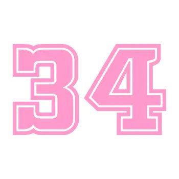 Polep vozidla SAMOLEPKA NA AUTO Startovní číslo 34 typ 5 (24 - světle růžová) NÁLEPKA, FÓLIE, POLEP, TUNING, VLASTNÍ TEXT, TISK, AUTOSAMOLEPKY.cz, POLEPY, OBRÁZEK, LOGO, SAMOLEPKY