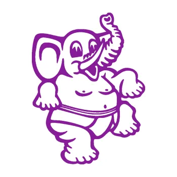 Samolepicí dekorace na vozidlo Slon zápasník sumo pravá (14 - fialová) SAMOLEPKA NA AUTO, NÁLEPKA, FÓLIE, POLEP, TUNING, VLASTNÍ TEXT, TISK, AUTOSAMOLEPKY.cz, POLEPY, OBRÁZEK, LOGO, 3D STICKERS