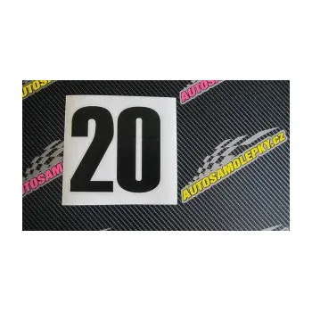 Autodoplněk Samolepka na auto Startovní číslo 20 typ 2 (17 - šedá) NÁLEPKA, FÓLIE, POLEPY, TUNING, VLASTNÍ TEXT, TISK, AUTOSAMOLEPKY.cz, SAMOLEPKY, OBRÁZEK, LOGO, VÝROBA, PRODEJ