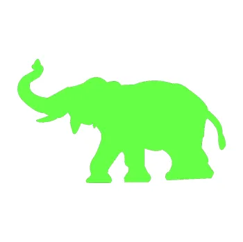 Samolepící dekorace Slon 021 levá (71 - Fluorescentní zelená) SAMOLEPKA NA AUTO, NÁLEPKA, FÓLIE, POLEP, TUNING, VLASTNÍ TEXT, TISK, AUTOSAMOLEPKY.cz, POLEPY, OBRÁZEK, LOGO, 3D STICKERS