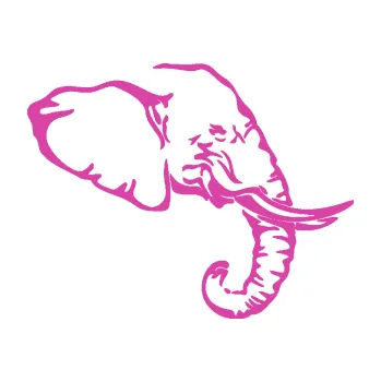 Samolepící dekorace SAMOLEPKA Slon 030 pravá hlava (16 - růžová) NA AUTO, NÁLEPKA, FÓLIE, POLEP, TUNING, VLASTNÍ TEXT, TISK, AUTOSAMOLEPKY.cz, POLEPY, OBRÁZEK, LOGO, SAMOLEPKY