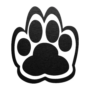 samolepka Tlapka 007 (63 - škrábaný kov černý) SAMOLEPKA NA AUTO, NÁLEPKA, FÓLIE, POLEP, TUNING, VLASTNÍ TEXT, TISK, AUTOSAMOLEPKY.cz, POLEPY, OBRÁZEK, LOGO, 3D STICKERS