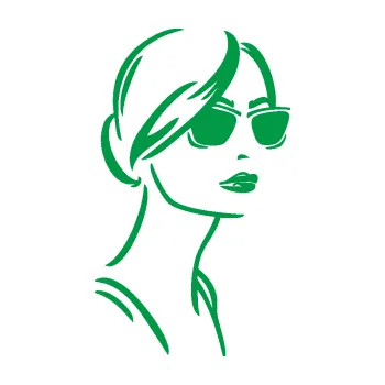 Samolepící dekorace Žena tvář 003 pravá s brýlemi (12 - zelená) SAMOLEPKA NA AUTO, NÁLEPKA, FÓLIE, POLEP, TUNING, VLASTNÍ TEXT, TISK, AUTOSAMOLEPKY.cz, POLEPY, OBRÁZEK, LOGO, 3D STICKERS