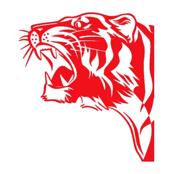 Polep vozidla SAMOLEPKA Tygr 002 levá (10 - červená) NA AUTO, NÁLEPKA, FÓLIE, POLEP, TUNING, VLASTNÍ TEXT, TISK, AUTOSAMOLEPKY.cz, POLEPY, OBRÁZEK, LOGO, SAMOLEPKY