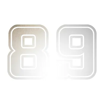 Polep vozidla SAMOLEPKA Startovní číslo 89 typ 5 (82 - odrazková reflexní bílá) NA AUTO, NÁLEPKA, FÓLIE, POLEP, TUNING, VLASTNÍ TEXT, TISK, AUTOSAMOLEPKY.cz, POLEPY, OBRÁZEK, LOGO, SAMOLEPKY