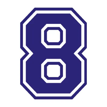 Polep vozidla Startovní číslo 8 typ 4 (22 - střední modrá) SAMOLEPKA NA AUTO, NÁLEPKA, FÓLIE, POLEP, TUNING, VLASTNÍ TEXT, TISK, AUTOSAMOLEPKY.cz, POLEPY, OBRÁZEK, LOGO, 3D STICKERS