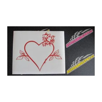 Samolepící dekorace SAMOLEPKA Srdce s růží pravá (17 - šedá) NA AUTO, NÁLEPKA, FÓLIE, POLEP, TUNING, VLASTNÍ TEXT, TISK, AUTOSAMOLEPKY.cz, POLEPY, OBRÁZEK, LOGO, SAMOLEPKY