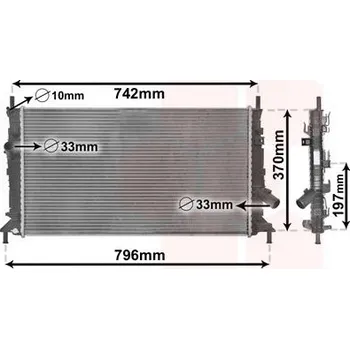Motor automobilu Chladič, chlazení motoru VAN WEZEL 18002370