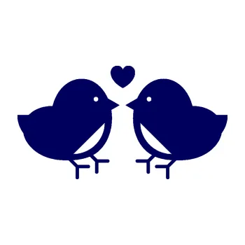 Samolepící dekorace SAMOLEPKA Zamilovaní ptáčci 001 se srdíčkem (23 - tmavě modrá) NA AUTO, NÁLEPKA, FÓLIE, POLEP, TUNING, VLASTNÍ TEXT, TISK, AUTOSAMOLEPKY.cz, POLEPY, OBRÁZEK, LOGO, SAMOLEPKY